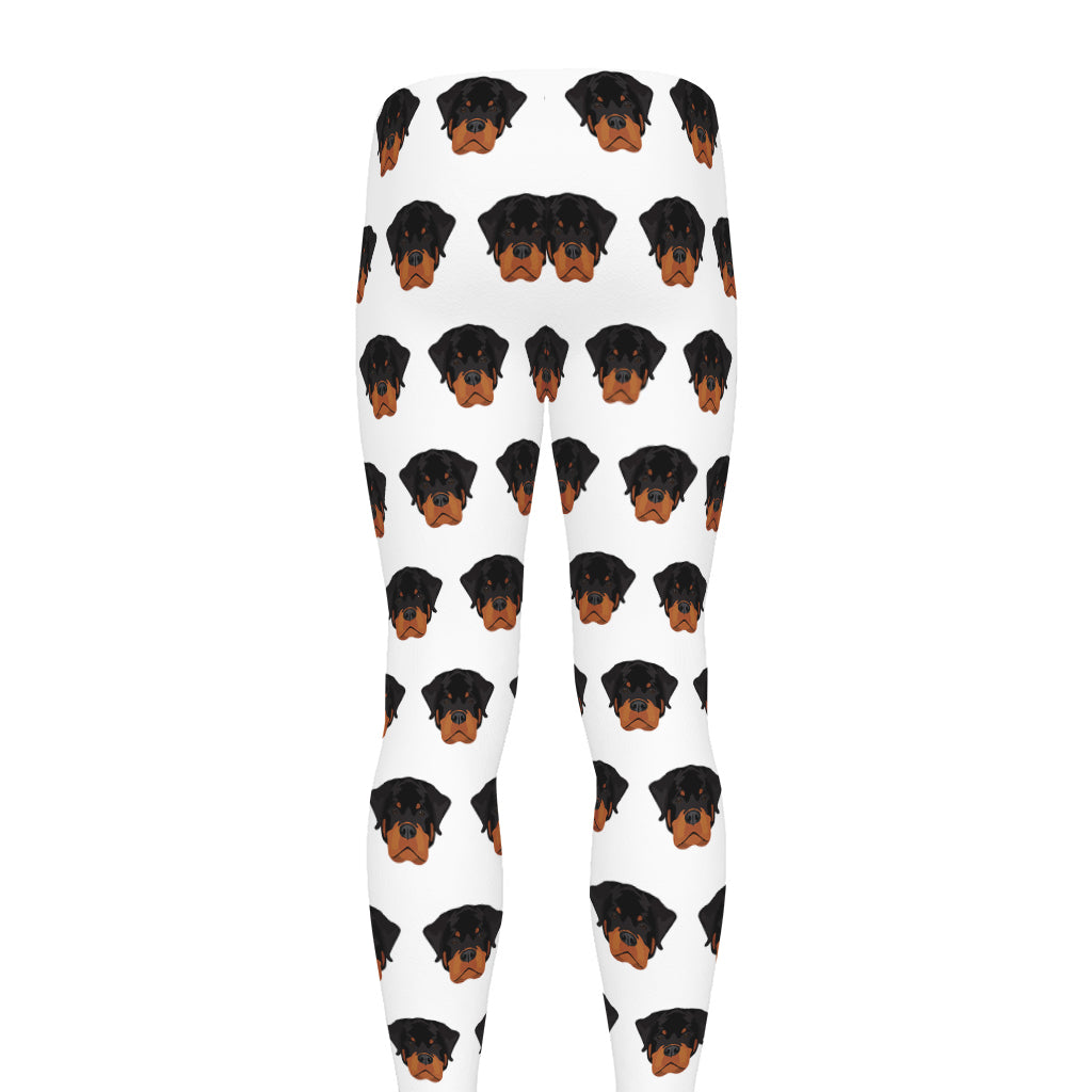 Rottweiler Face Pattern Print Men's leggings