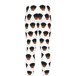 Rottweiler Face Pattern Print Men's leggings