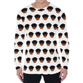 Rottweiler Face Pattern Print Men's Long Sleeve T-Shirt