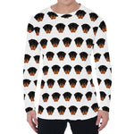 Rottweiler Face Pattern Print Men's Long Sleeve T-Shirt