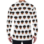Rottweiler Face Pattern Print Men's Long Sleeve T-Shirt