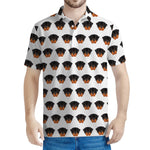 Rottweiler Face Pattern Print Men's Polo Shirt