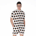 Rottweiler Face Pattern Print Men's Romper