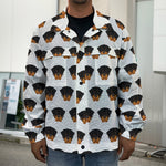 Rottweiler Face Pattern Print Men's Shirt Jacket