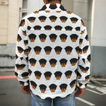 Rottweiler Face Pattern Print Men's Shirt Jacket