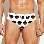 Rottweiler Face Pattern Print Men's Swim Briefs