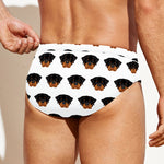 Rottweiler Face Pattern Print Men's Swim Briefs