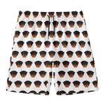 Rottweiler Face Pattern Print Men's Swim Trunks