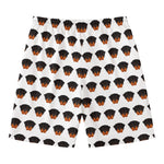 Rottweiler Face Pattern Print Men's Swim Trunks