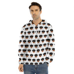Rottweiler Face Pattern Print Men's Velvet Pullover Hoodie