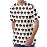 Rottweiler Face Pattern Print Men's Velvet T-Shirt