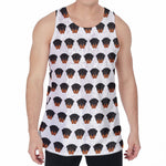 Rottweiler Face Pattern Print Men's Velvet Tank Top