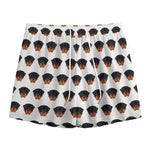 Rottweiler Face Pattern Print Mesh Shorts