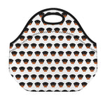 Rottweiler Face Pattern Print Neoprene Lunch Bag