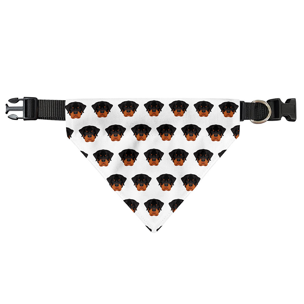 Rottweiler Face Pattern Print Over The Collar Dog Bandana