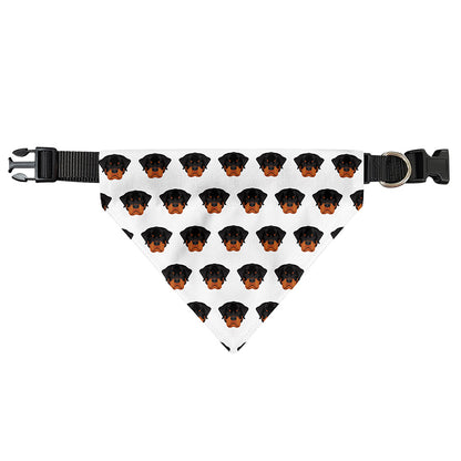 Rottweiler Face Pattern Print Over The Collar Dog Bandana