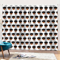 Rottweiler Face Pattern Print Pencil Pleat Curtains