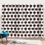 Rottweiler Face Pattern Print Pencil Pleat Curtains
