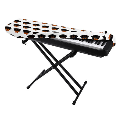 Rottweiler Face Pattern Print Piano Keyboard Cover