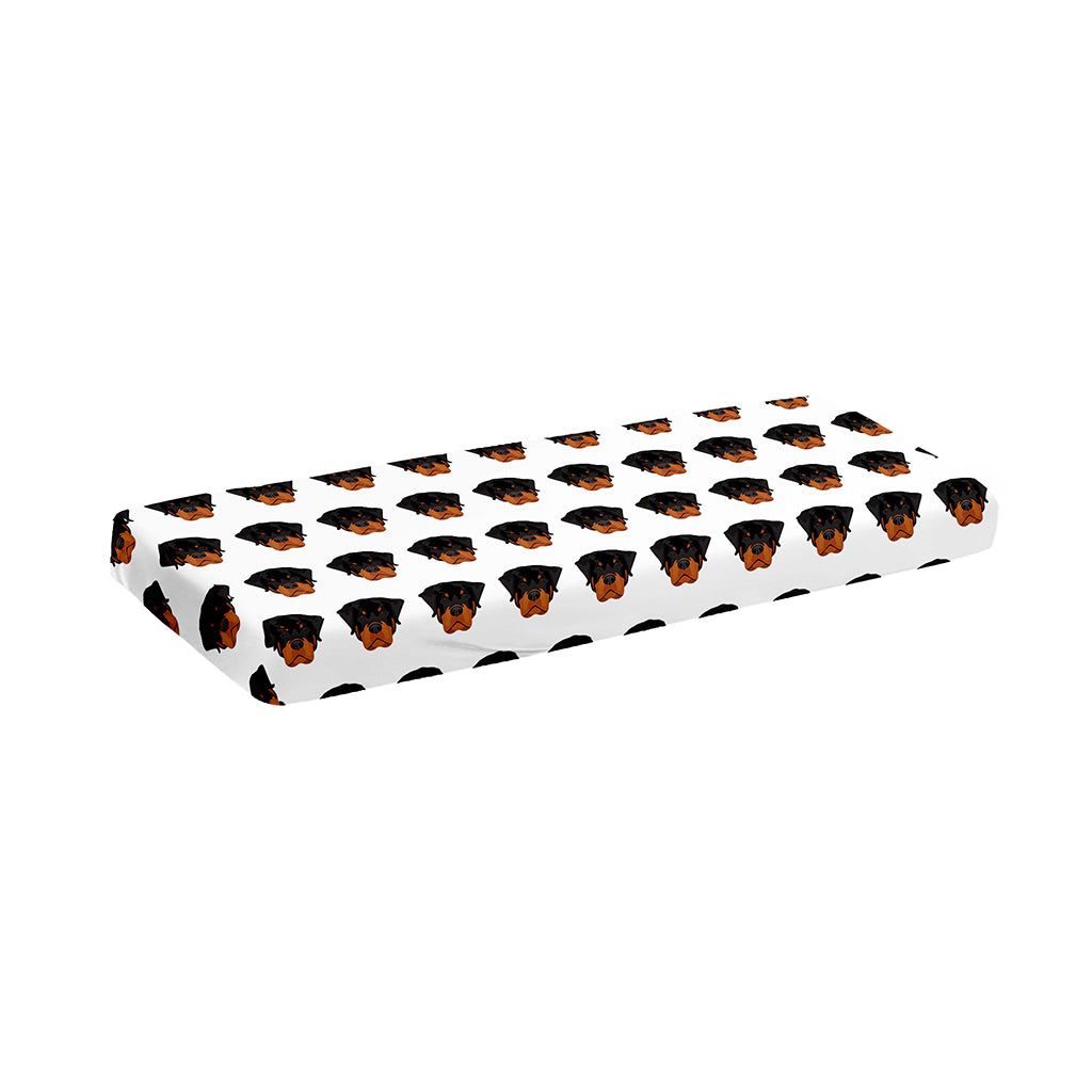 Rottweiler Face Pattern Print Piano Keyboard Cover