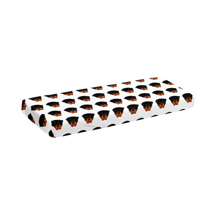 Rottweiler Face Pattern Print Piano Keyboard Cover