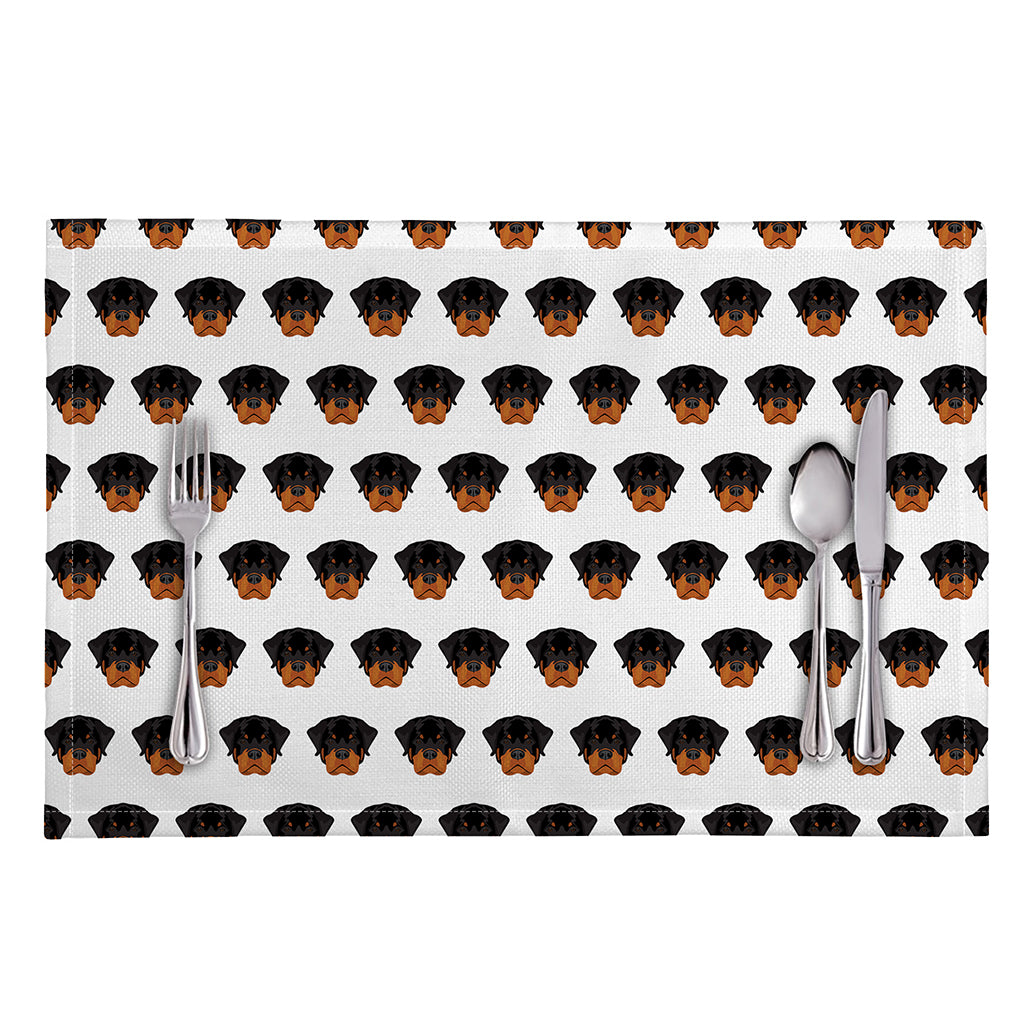 Rottweiler Face Pattern Print Placemat