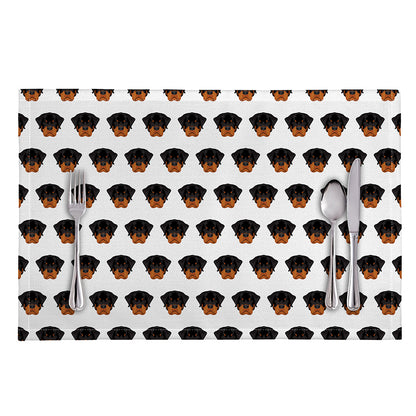 Rottweiler Face Pattern Print Placemat