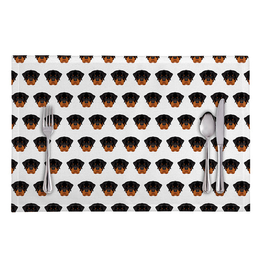 Rottweiler Face Pattern Print Placemat