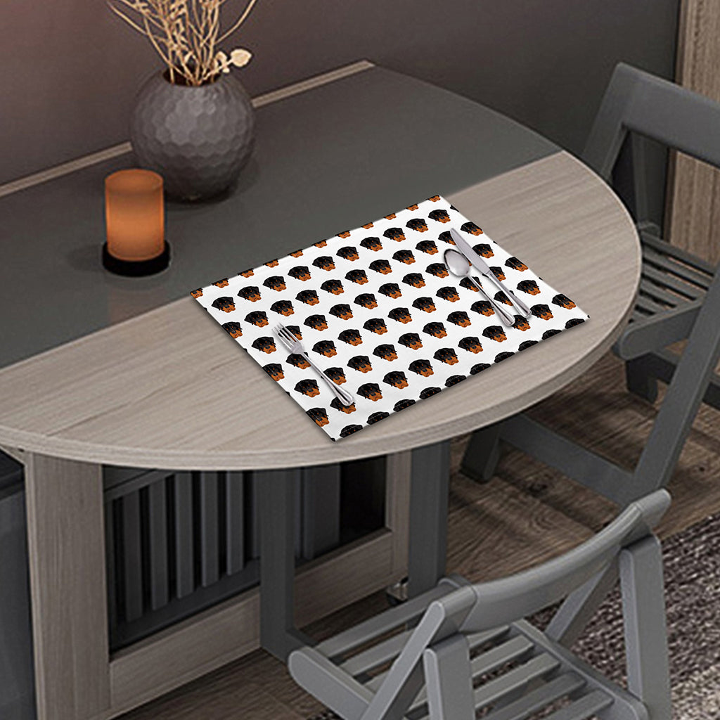 Rottweiler Face Pattern Print Placemat