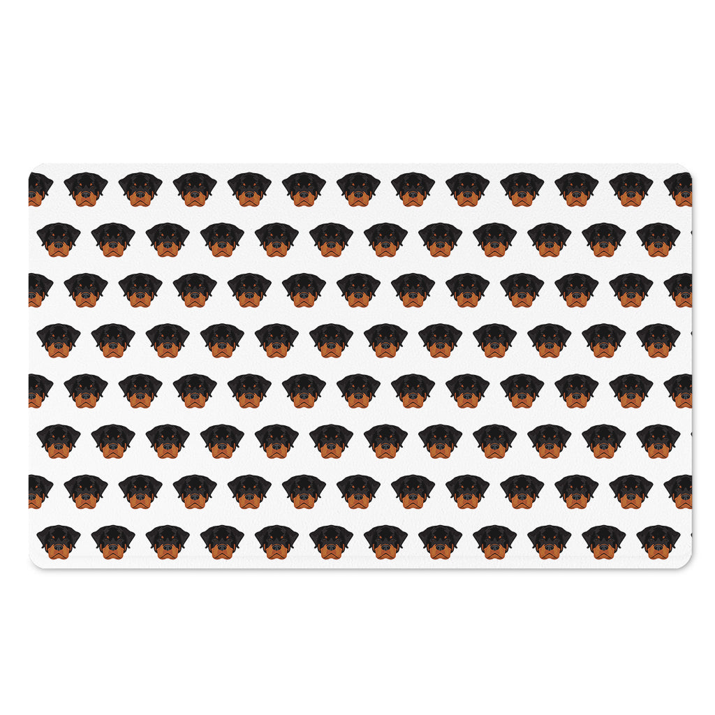 Rottweiler Face Pattern Print Polyester Doormat