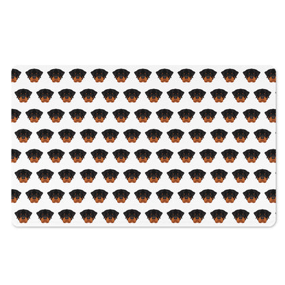 Rottweiler Face Pattern Print Polyester Doormat