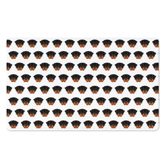 Rottweiler Face Pattern Print Polyester Doormat
