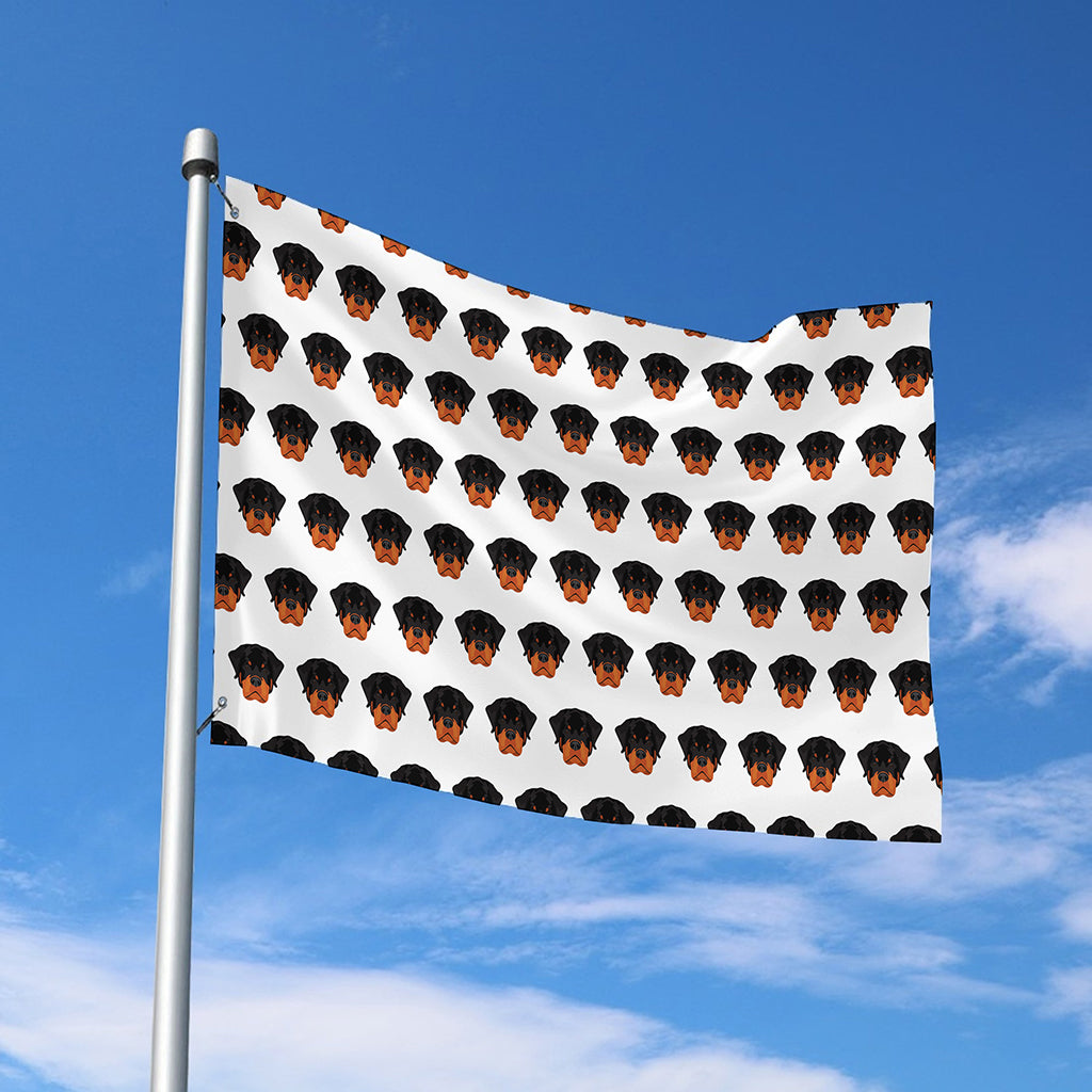Rottweiler Face Pattern Print Polyester Flag