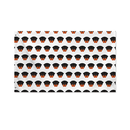 Rottweiler Face Pattern Print Polyester Flag