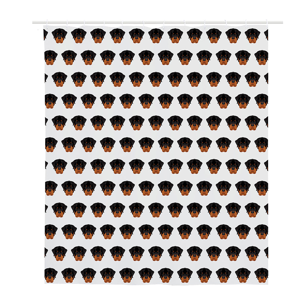 Rottweiler Face Pattern Print Polyester Shower Curtain