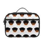 Rottweiler Face Pattern Print Portable Lunch Bag
