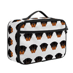 Rottweiler Face Pattern Print Portable Lunch Bag