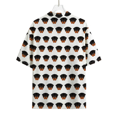 Rottweiler Face Pattern Print Rayon Hawaiian Shirt