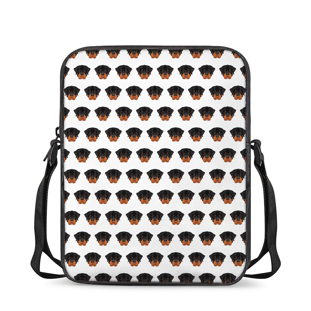 Rottweiler Face Pattern Print Rectangular Crossbody Bag