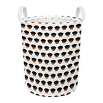 Rottweiler Face Pattern Print Round Laundry Basket