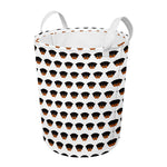 Rottweiler Face Pattern Print Round Laundry Basket