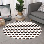 Rottweiler Face Pattern Print Round Rug