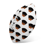 Rottweiler Face Pattern Print Rugby Ball