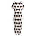 Rottweiler Face Pattern Print Short Sleeve Long Nightdress