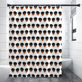 Rottweiler Face Pattern Print Shower Curtain