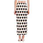 Rottweiler Face Pattern Print Side Slit Maxi Skirt