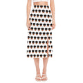 Rottweiler Face Pattern Print Side Slit Midi Skirt