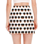 Rottweiler Face Pattern Print Side Slit Mini Skirt