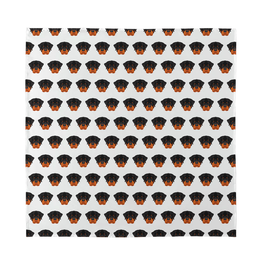 Rottweiler Face Pattern Print Silk Bandana