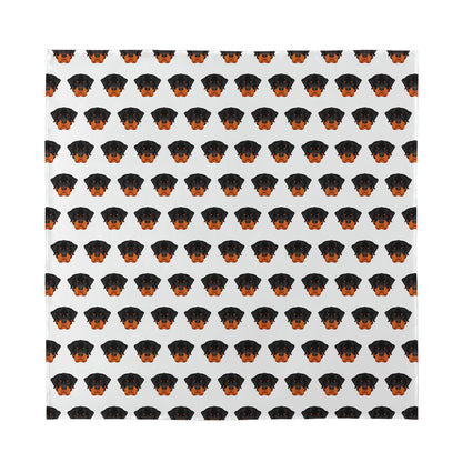 Rottweiler Face Pattern Print Silk Bandana